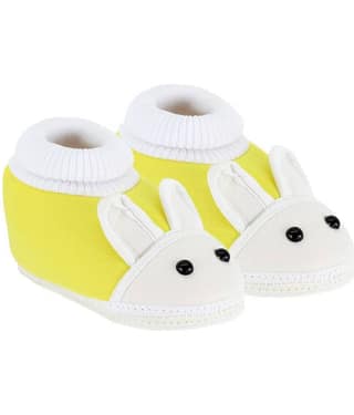 Neska Moda Baby Unisex Rabbit Yellow Booties/Shoes For 0 To 12 Months Infants-SK148