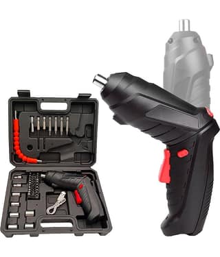 Electric Cordless Screwdriver Kit Set with USB Cable & Rechargeable Battery | Lightweight Design With LED Light | Screwing & Drilling Set For Home, Office & DIY Projects