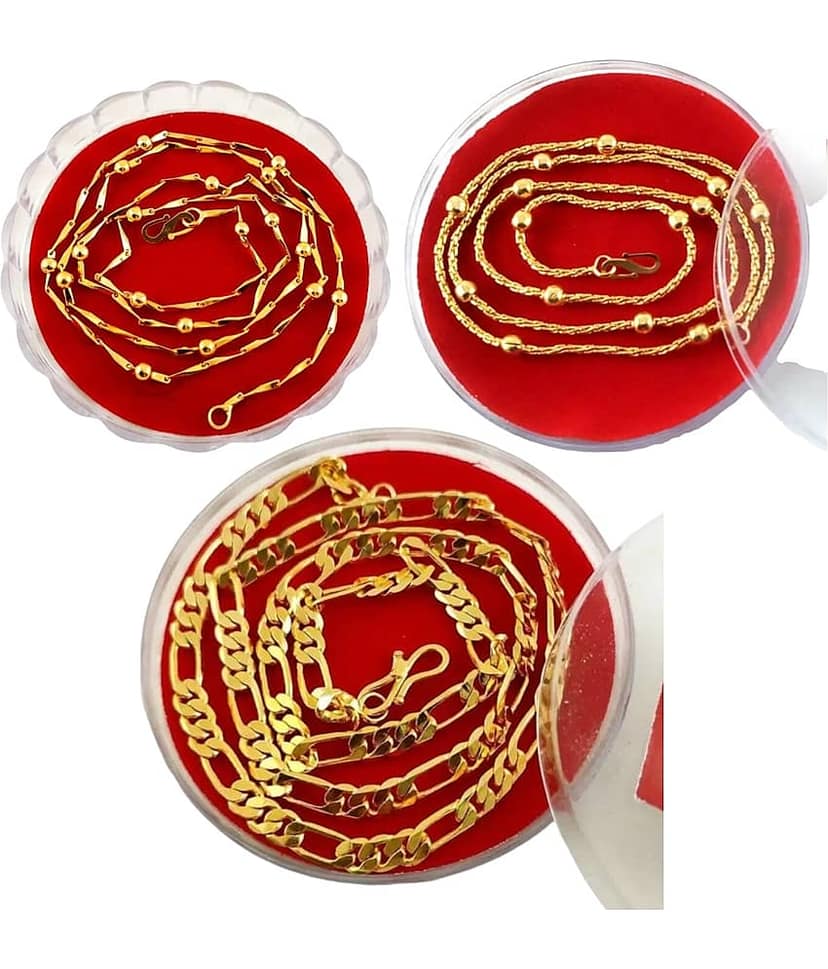 AKLINA Gold Plated Chain ( Set of 3 )