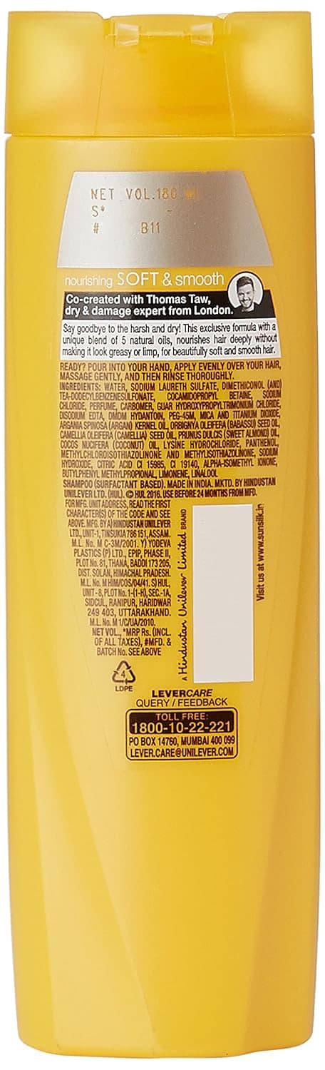 Sunsilk Nourishing Soft And Smooth Shampoo, 180Ml view 2