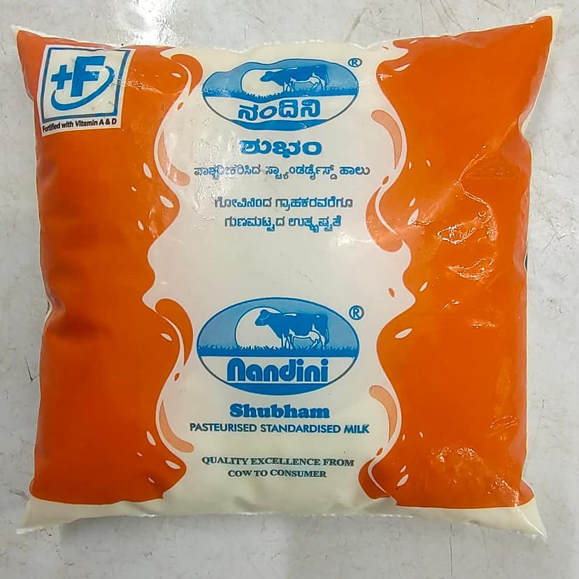 Nandini shubham pasteurised standardised milk