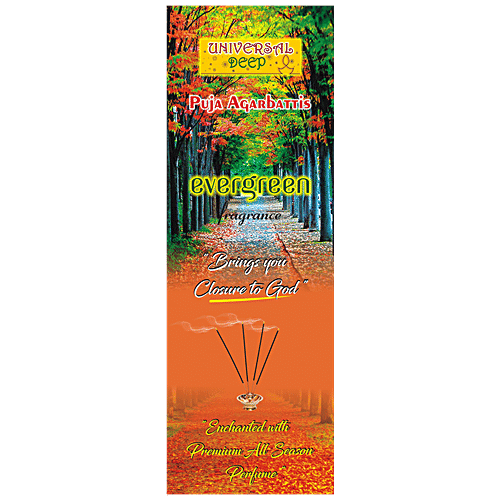 Universal Deep Puja Agarbatti Evergreen Fragrance - With Premium Enchanted All Season Perfume, 69 Sticks