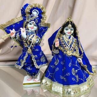 Royal Blue Radha Krishna Dress Set | Elegant Yugal Jodi Poshak