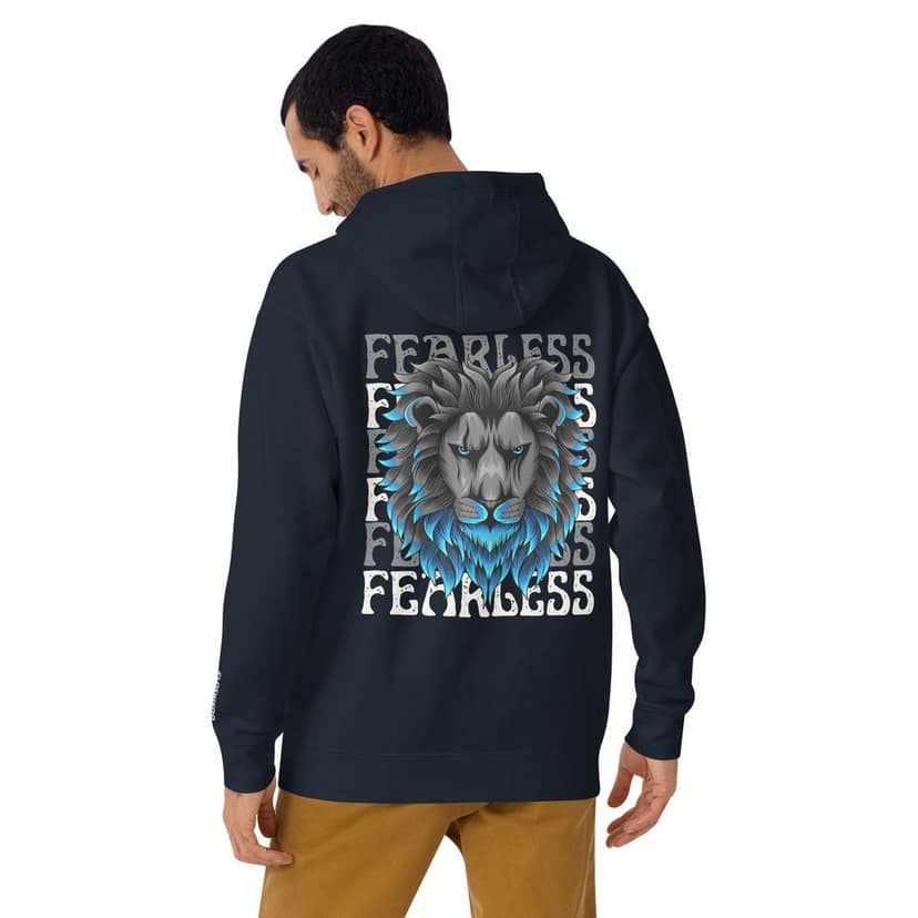 Clothikoo Premium Lion Printed Edition Hoodie (400 GSM, Navy Blue Colour) view 4