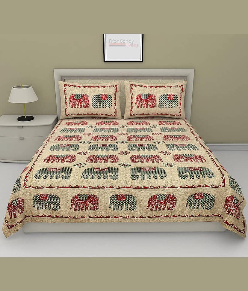Frionkandy Cotton King Bedsheet ( Assorted )