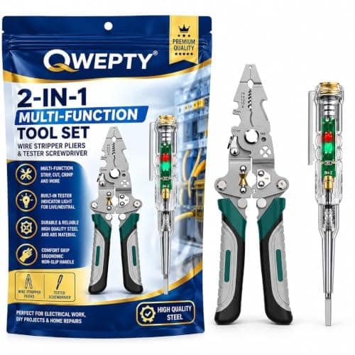 2026 Latest Wire Stripper & Tester Combo Set All in One Multifunction Stainless Steel Wire Stripper & Intelligent Voltage Tester Pen Electrical Hand Tool Kit Perfect for Electricians Power Detector view 2