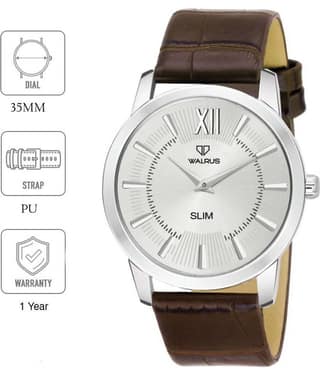 Walrus Slim Finish PU Analog Men's Watch