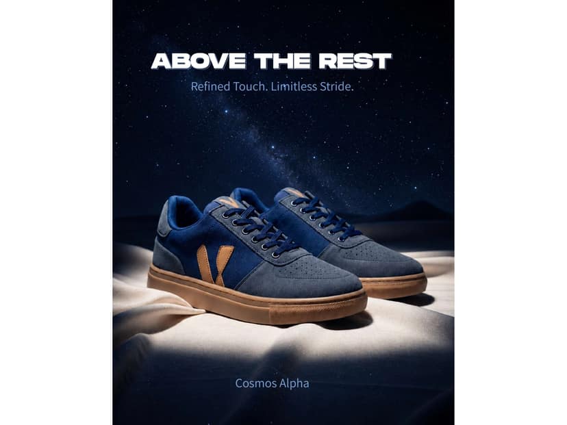 Volton Cosmos Alpha Navy Blue Casual Suede Lace-Up Sneakers - UK - 7 view 2