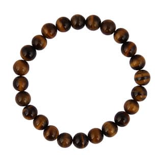 Round Shaped Yellow Tiger Eye Beads Stretchable Bracelet