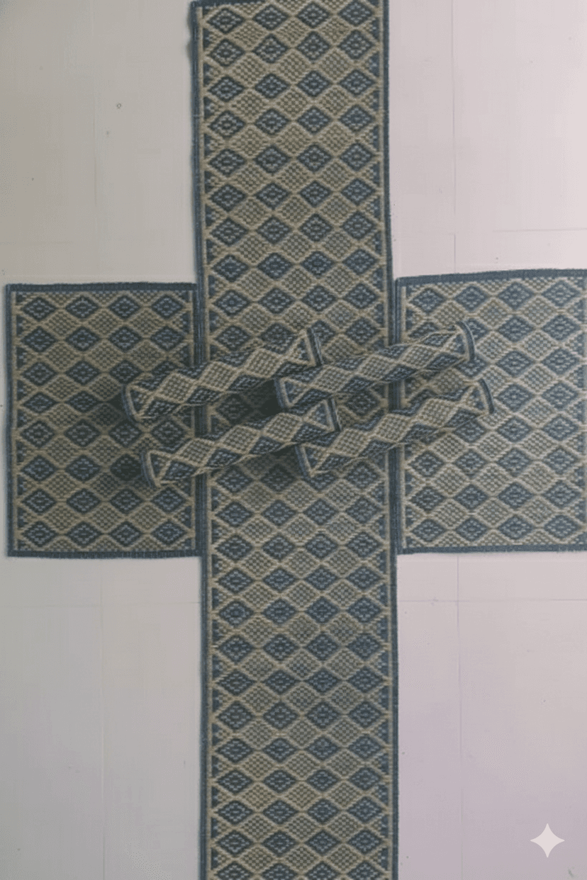 Natural Madurkathi Masland Table Mat And Runner Set Handmade Eco Friendly Dining Decor view 2