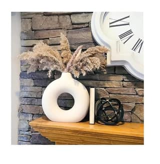 Vase, 6 Inch Modern Flower Vase for Pampas Grass, Dried Flowers, Home & Office Decor, Centerpiece, Handcrafted