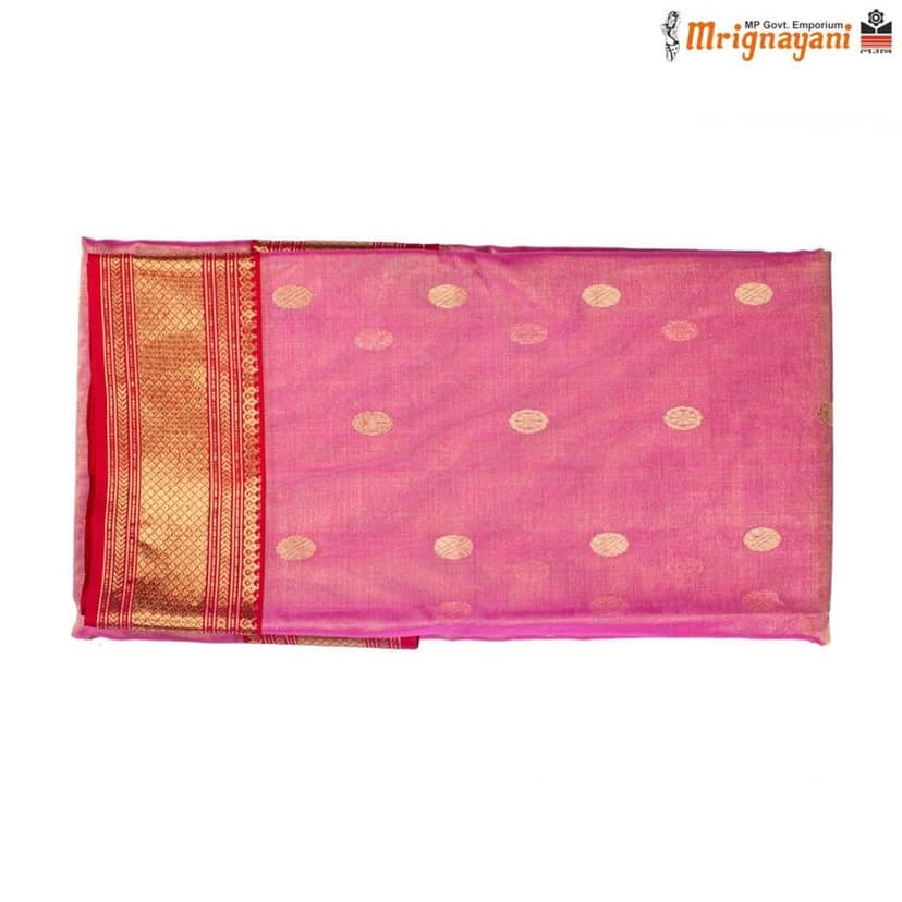 HANDLOOM CHANDERI SILK SAREE WITH BLOUSE (SKU - 1SC202200422, SAREE - 1007) view 3