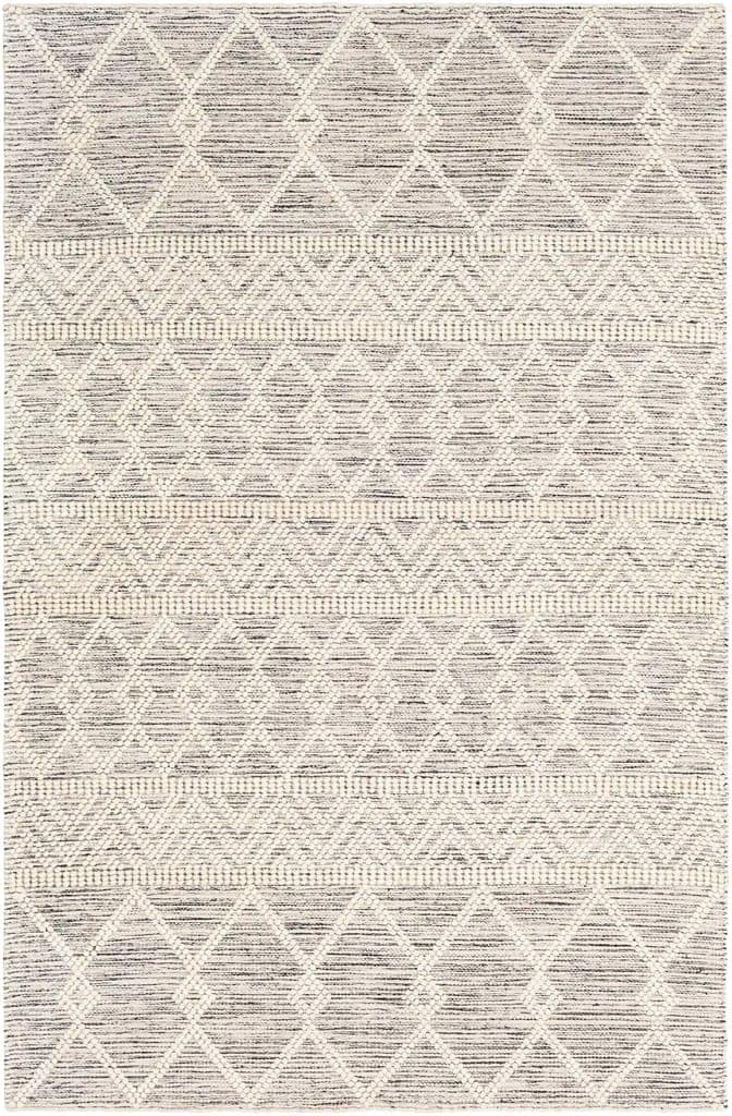 Hygge White and Black Rug - Hand-Woven Polyester Wool view 2