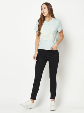 Embroidered Blue T-Shirt