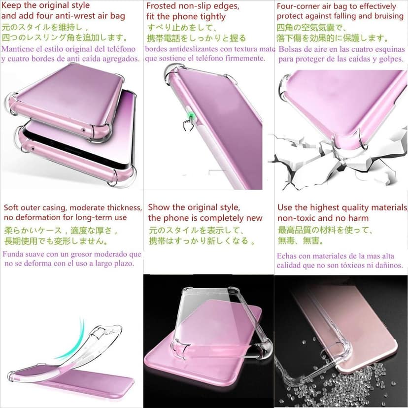 USTIYA Case for Moto one Vision P40 Clear TPU Four Corners Cover Transparent Soft view 6