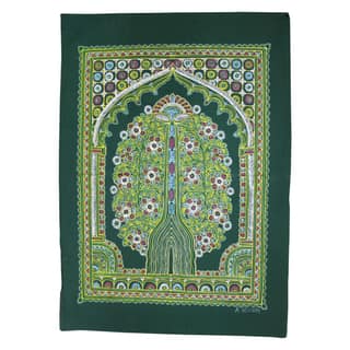 Garvi Gurjari (A Gujarat Govt Enterprise Handmade Rogan Painting - Green(GGCHRP12)