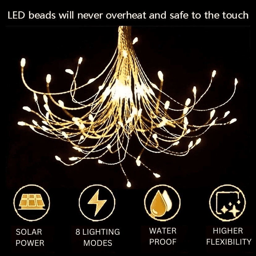 SAHAPECT Solar LED Light, 90 LED 40 Copper Wire, Warm White, Firework Light Lamp - Pack of 2 view 9