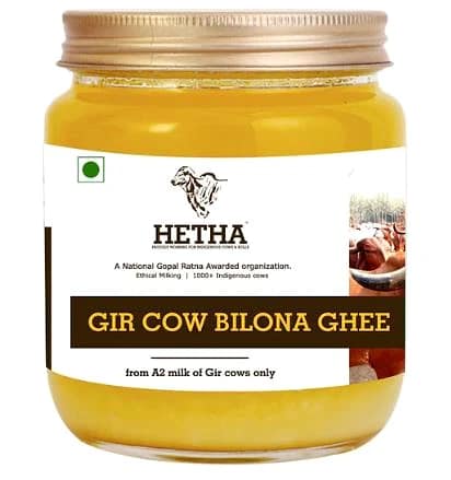 Gir Cow A2 cultured Bilona Ghee / A2 Ghee (size - 500ml) by HETHA