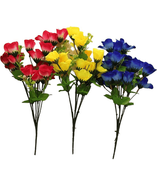 WhiteLand - Multicolor Rose Artificial Flower ( Pack of 3 )