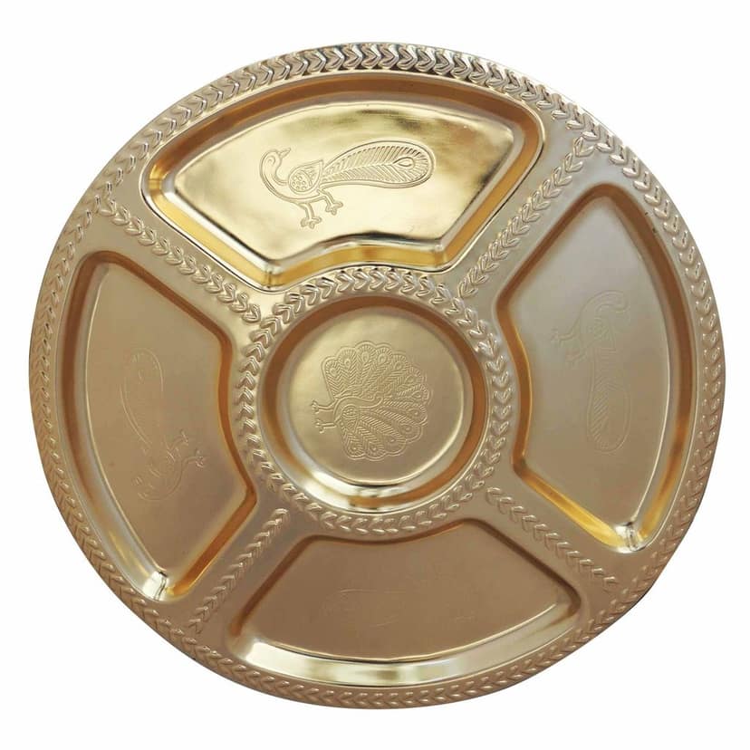 Brass Bhojan Thal Gold (BCMAS128 A) view 2