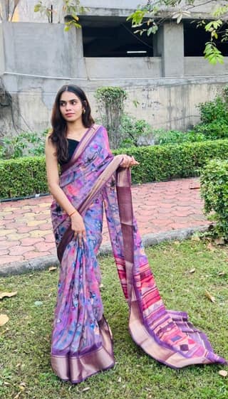 Digital Print Dola Silk Saree