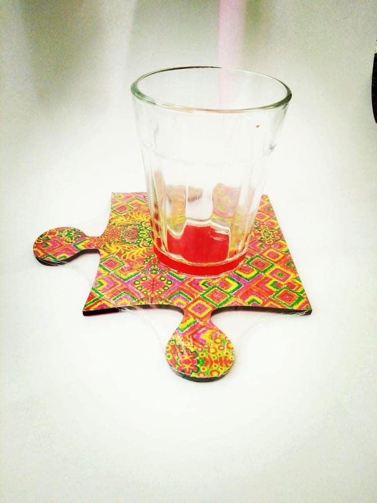 PHULKARI PUZZLE SHAPE COASTER view 2