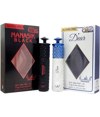 MANASIK DEAR & BLACK Concentrated Attar Roll On 6ml . ( COMBO SET )