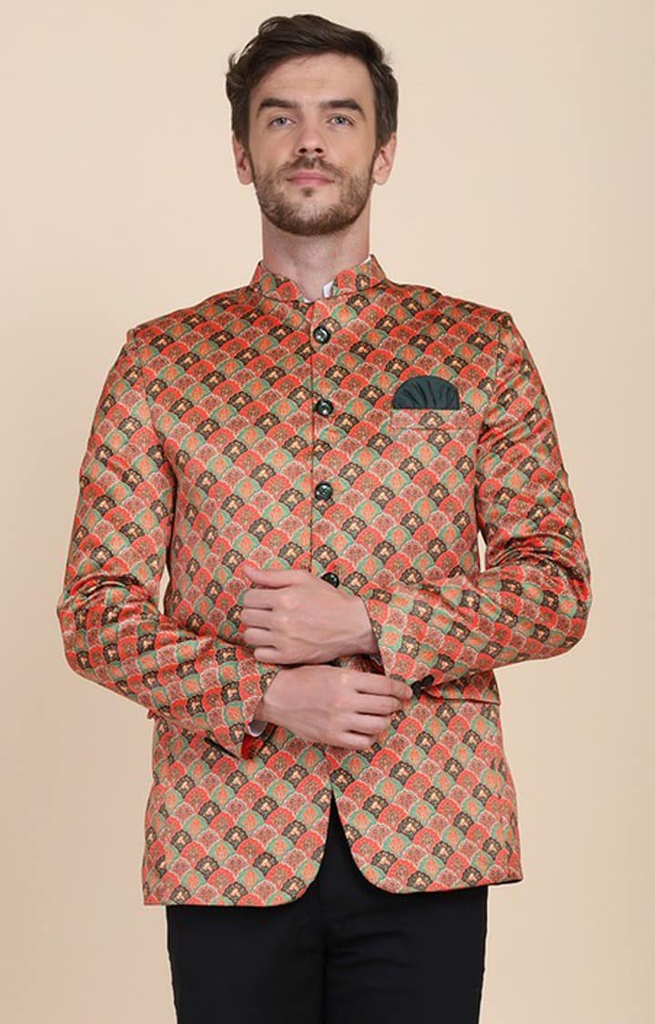 Tahvo Men Printed Bandgala Blazers