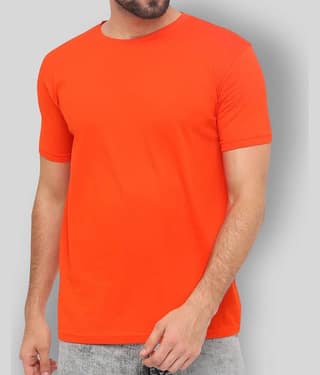 SKYRISE Pack of 1 Cotton Slim Fit Men's T-Shirt ( Orange )