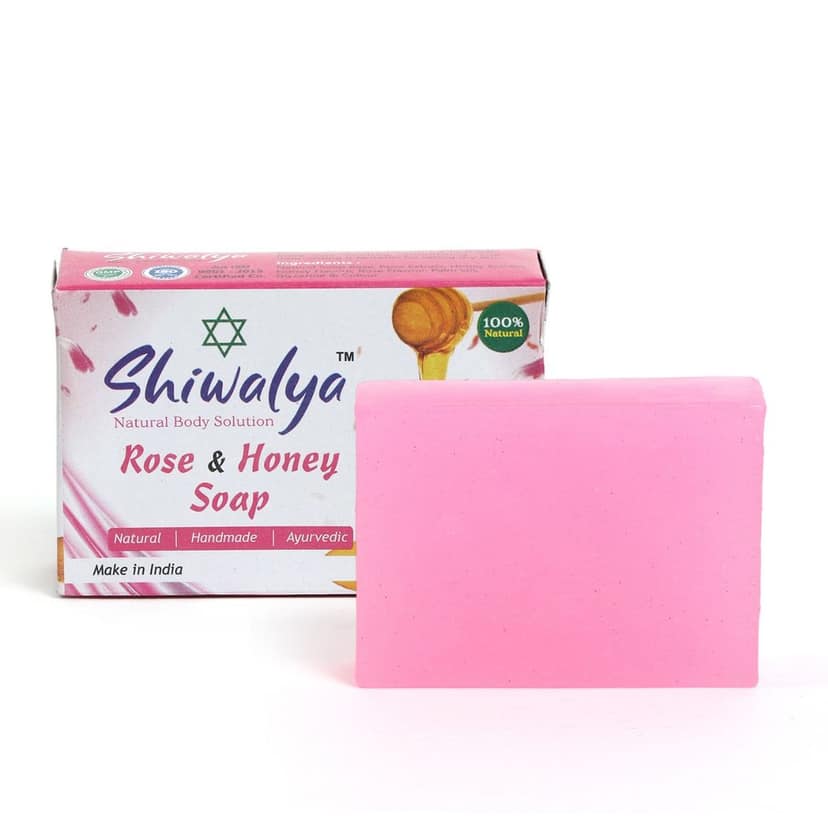 SHIWALYA Natural Rose Honey Handmade Soap | Handmade Bathing Soap | Herbal Soap Soft & Radiant Skin | Suitable for All Skin Types Pack of 2 view 2