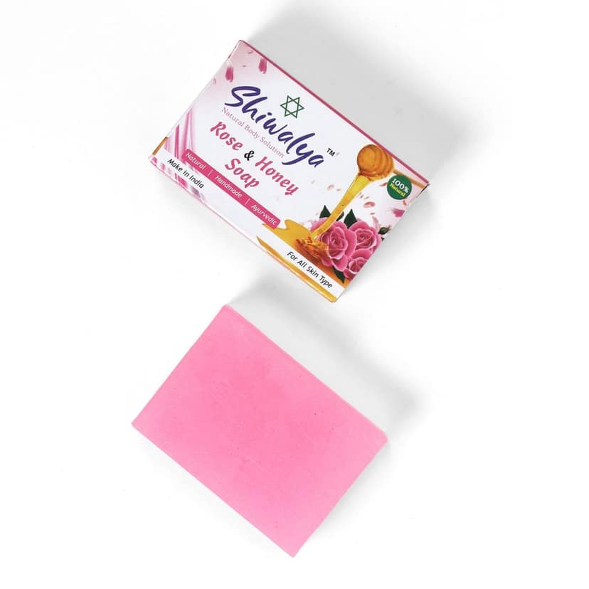 SHIWALYA Natural Rose Honey Handmade Soap | Handmade Bathing Soap | Herbal Soap Soft & Radiant Skin | Suitable for All Skin Types Pack of 2 view 3