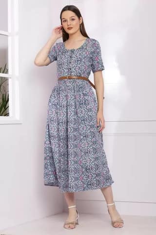 ZESHE MESHE Women A-line Multicolor Dress