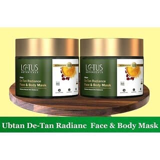 Lotus Botanicals Ubtan De-Tan Radiance Face Body Mask ( Pack Of 2 ) ( 140Gm x 2Pc ) (280 G)