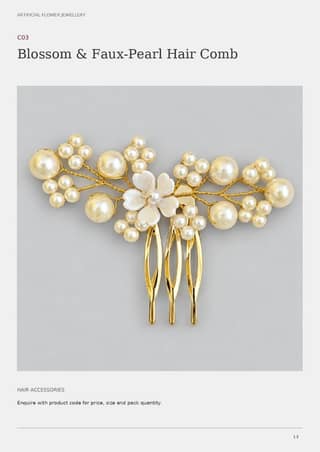 Blossom & Faux-Pearl Hair Comb | Elegant Floral Hair Accessory | Festive & Wedding