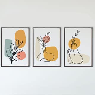 Rustic Charm Set of 3 Boho Wall Art for Living room, Bedroom, Office and Hotel | Minimal Boho|13 x 18 inches (A3)|Black