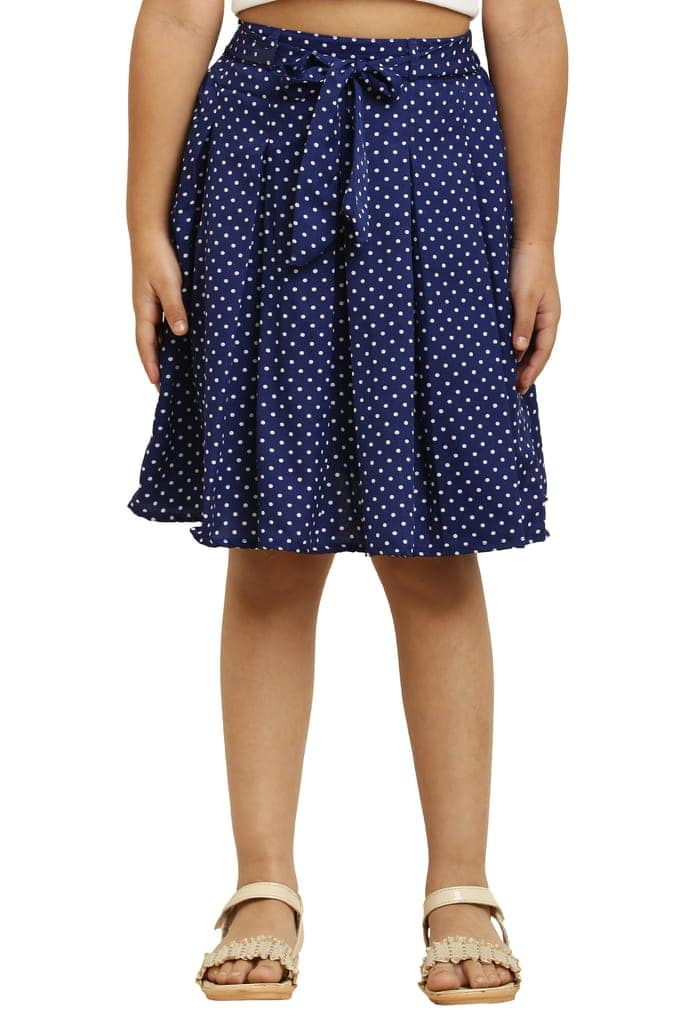 Cute Fancy Skirt Blue Dot Print ideal for girl kids view 4