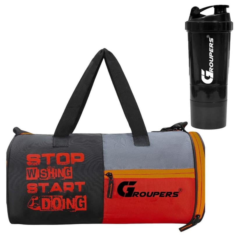 GROUPERS SWSD Duffel Bag l Gym Bags l Gym Shaker Bottle-500 ML Duffle Bags Travel