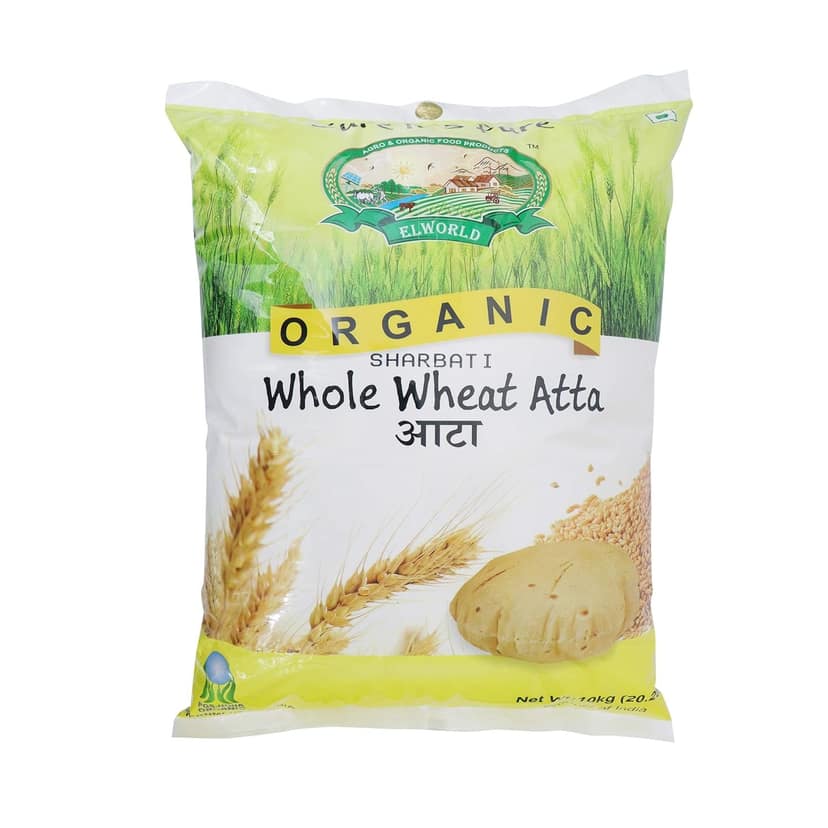Elworld Agro & Organic Food Products Whole Sharbati Wheat Flour 10Kg