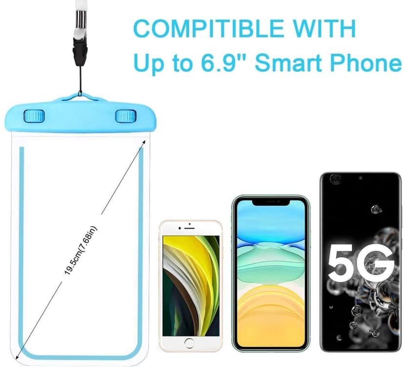 Waterproof Mobile Pouch Cover for All Mobiles, Cellphone Dry Bag Compatible for iPhone, Samsung, Mi, Redmi, Oppo, VIVO, All Other Smartphones up to 6.5 inches view 4