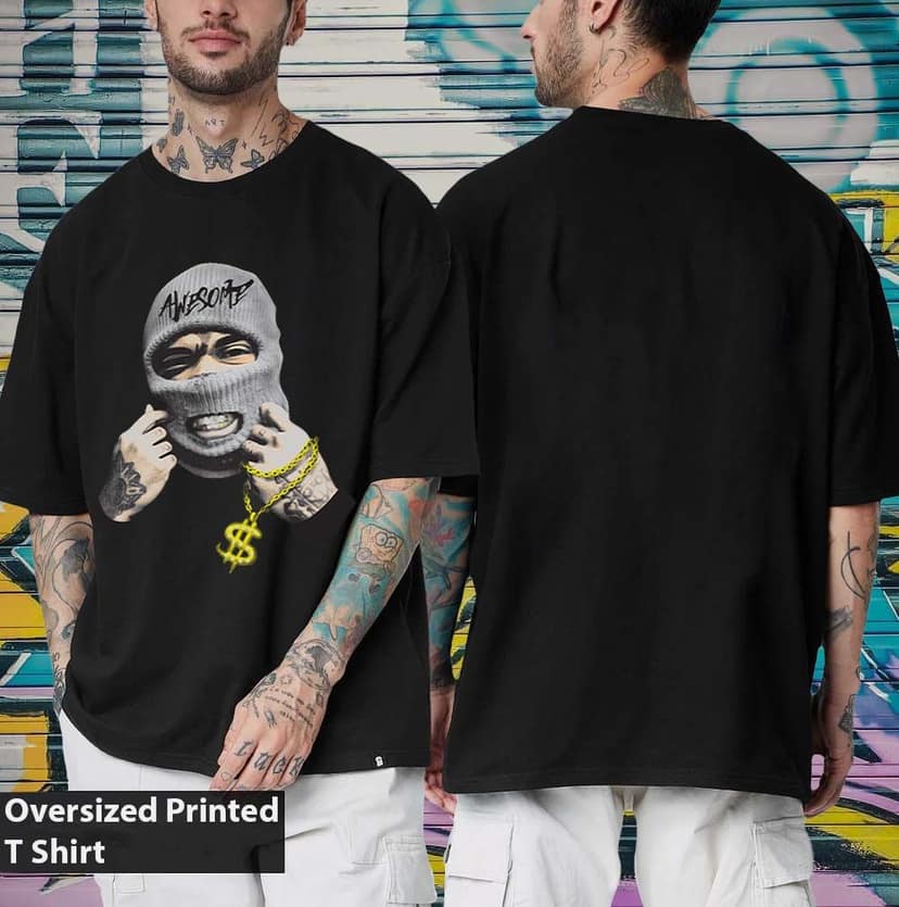 SCOTT FINCHER Men's Casual Short Sleeve T-Shirt with Awesome Masked Man Graphic : AA(ARN)BLACK_165 view 3