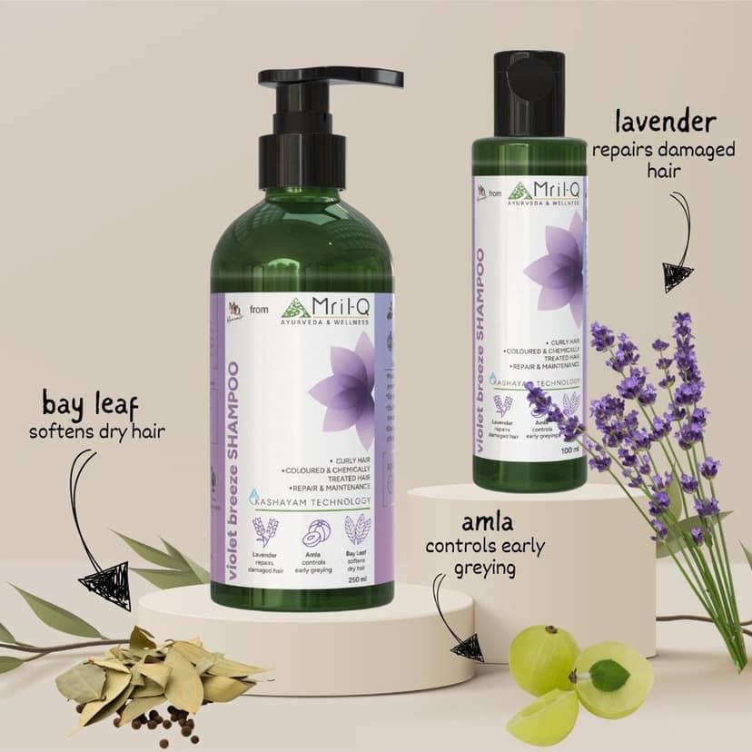 MrilQ Violet Breeze | Conditioning Shampoo | Dry, Curly, Chemically Treated Hair | Sulphate, Paraben & SLS Free view 4
