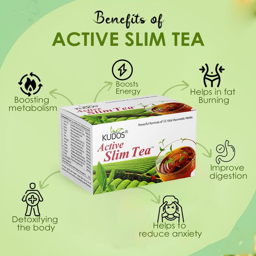 Kudos Active Slim Tea | Natural Approach to Weight Management | 2G X 30 Tea Bags view 3