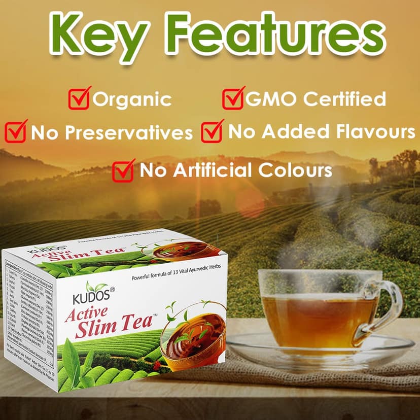 Kudos Active Slim Tea | Natural Approach to Weight Management | 2G X 30 Tea Bags view 4