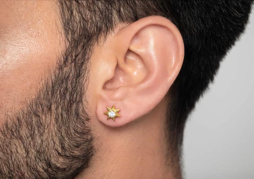 Star Struck Men's Ear Stud (1 Pc Only) view 3
