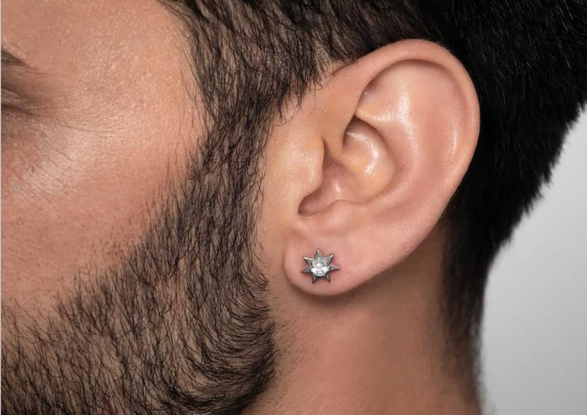 Star Struck Men's Ear Stud (1 Pc Only) view 4