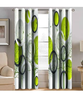 BELLA TRUE Nature Room Darkening Eyelet Curtain 9 ft ( Pack of 2 ) Multicolor