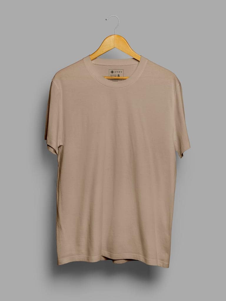 Beige | Plain T shirt view 2
