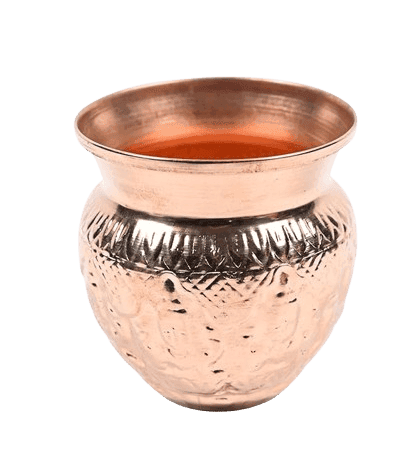 Pure Copper Water Pot with Engraved Design view 2