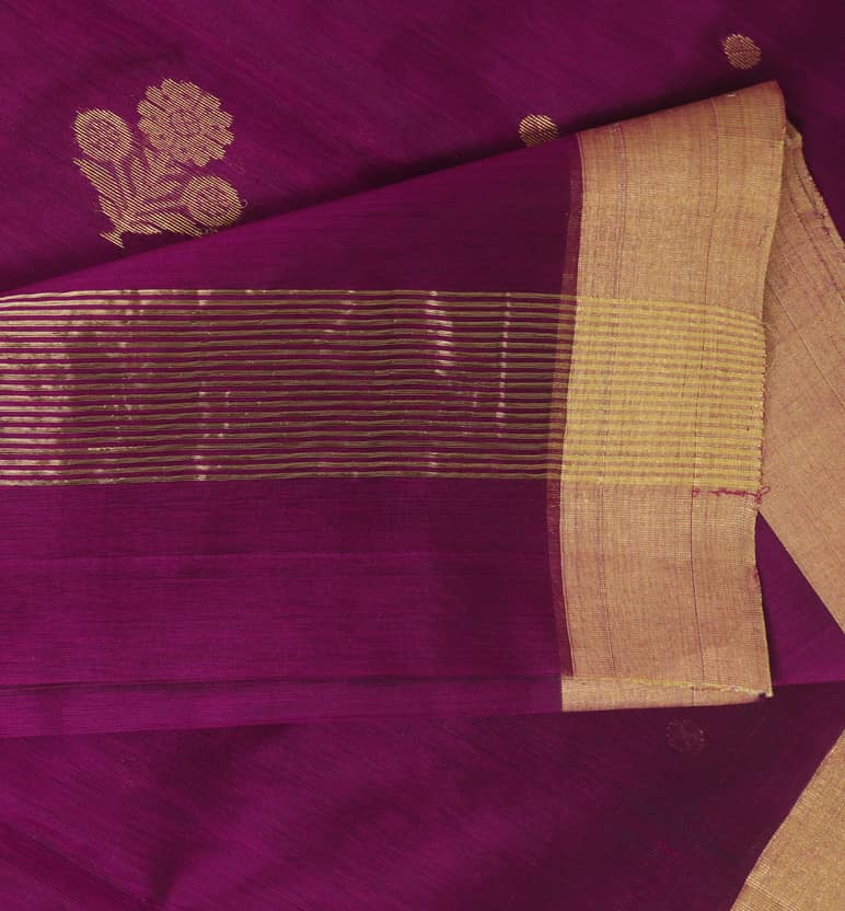 Handloom Chanderi Silk By Cotton Saree view 6