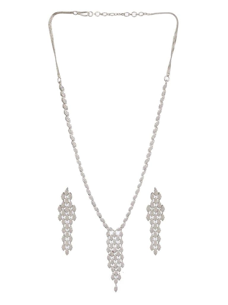 Silver Toned Ad Studded Quirky Drop Designer Wedding Partywear Jewellery Set view 4